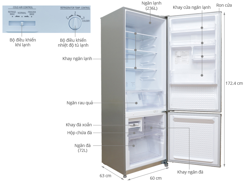 Tủ lạnh Panasonic NR-BR347XSVN 308 lít