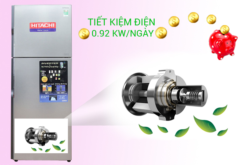 Hitachi R-V440PGV3-INX trang bị công nghệ Inverter