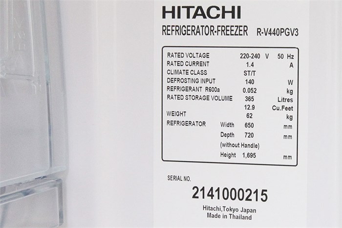 Tủ lạnh Hitachi 365 lít R-V440PGV3-INX Màu Inox