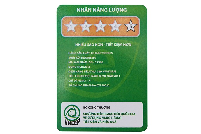 Tủ lạnh LG Inverter 255 lít GN-L275BS Màu Xám