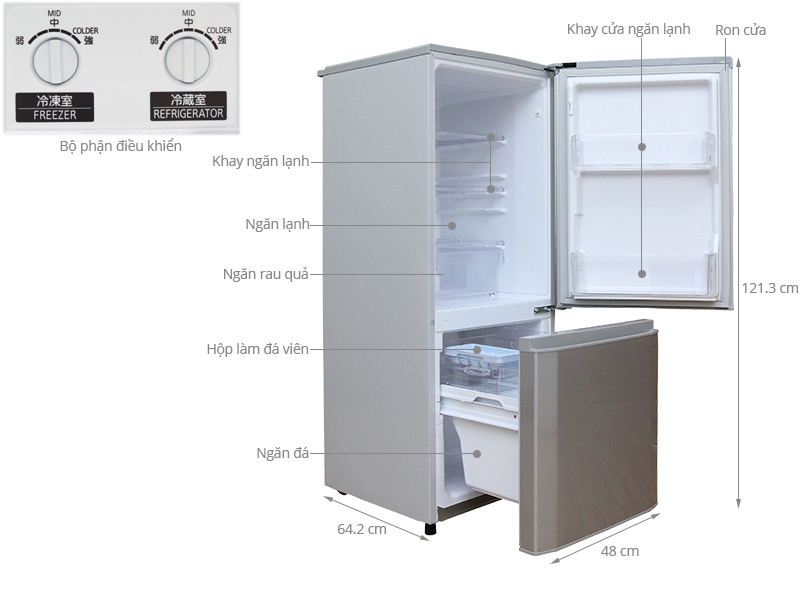 Tủ lạnh Mitsubishi Electric MR-P16G-SL-V 147 lít