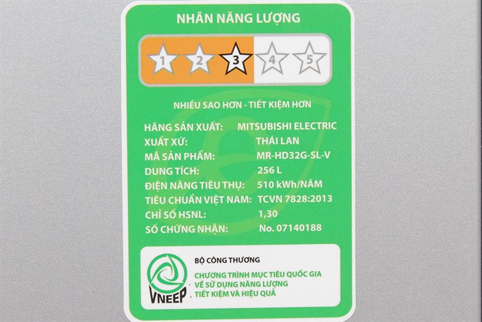 Tủ lạnh Mitsubishi Electric 256 lít MR-HD32G-SL Màu Bạc