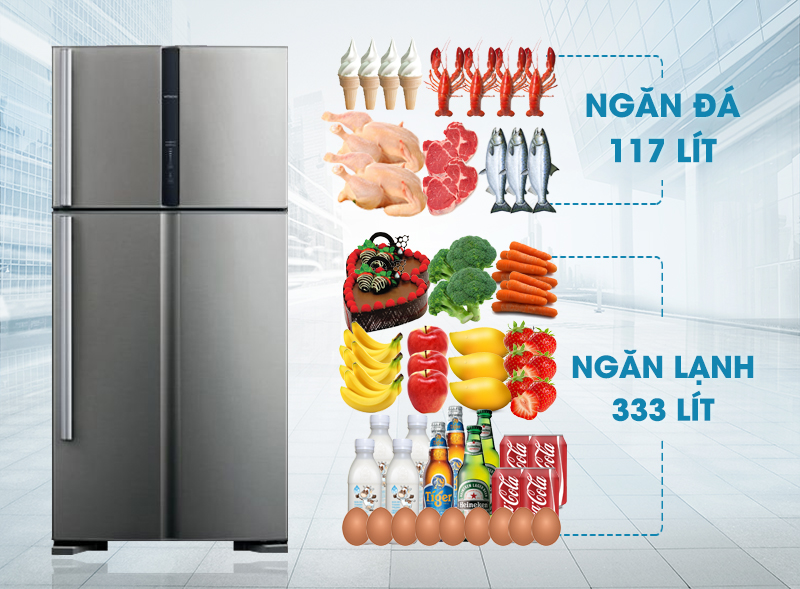 Tủ lạnh Hitachi R-V540PGV3 có thiết kế sang trọng Tủ lạnh Hitachi R-V540PGV3 có thiết kế sang trọng