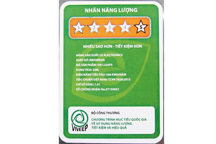Tủ lạnh LG Inverter 208 lít GN-L225PS Màu Bạc