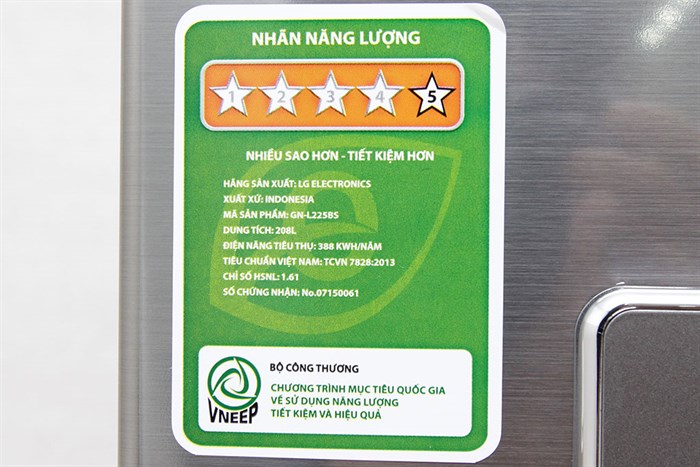 Tủ lạnh LG Inverter 208 lít GN-L225BS Màu Bạc