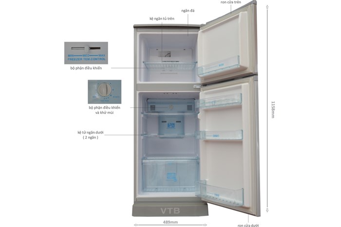 Tủ lạnh VTB RZ-146N 117 lít Màu Xám