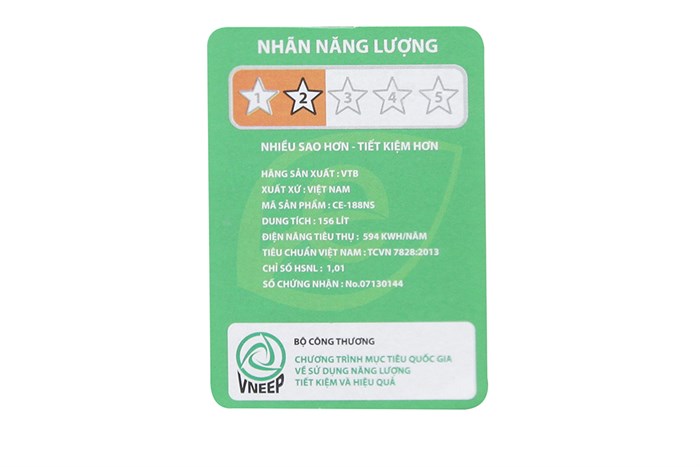 Tủ lạnh VTB 156 lít CE-188NS Màu Inox