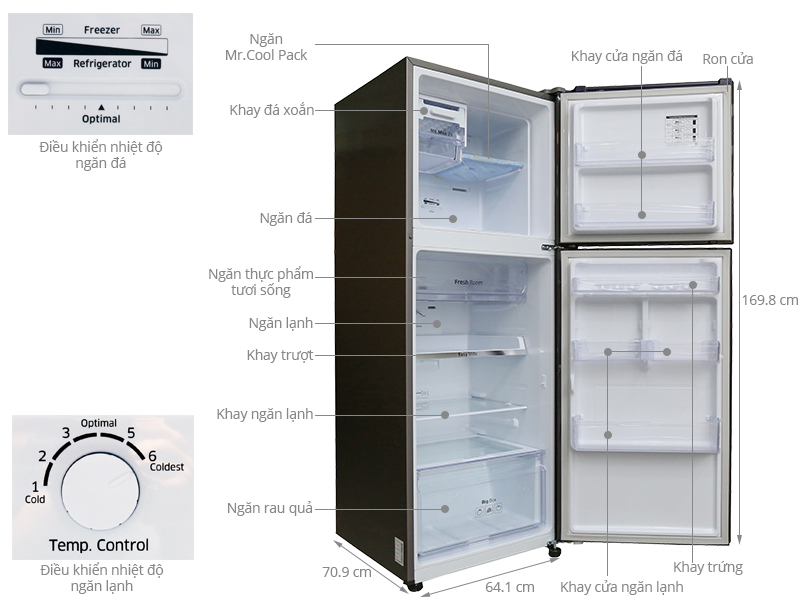 Tủ lạnh Samsung 302 lít RT29FARBDUT/SV