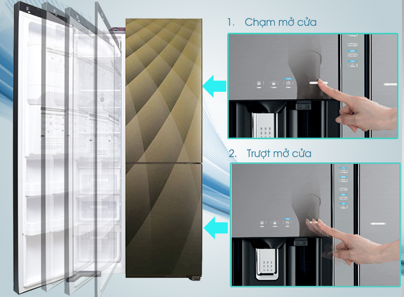 Thuận tiện với bảng điều khiển cảm ứng và cửa tự động thông minh - Tủ lạnh Hitachi 584 lít R-M700AGPGV4X DIA