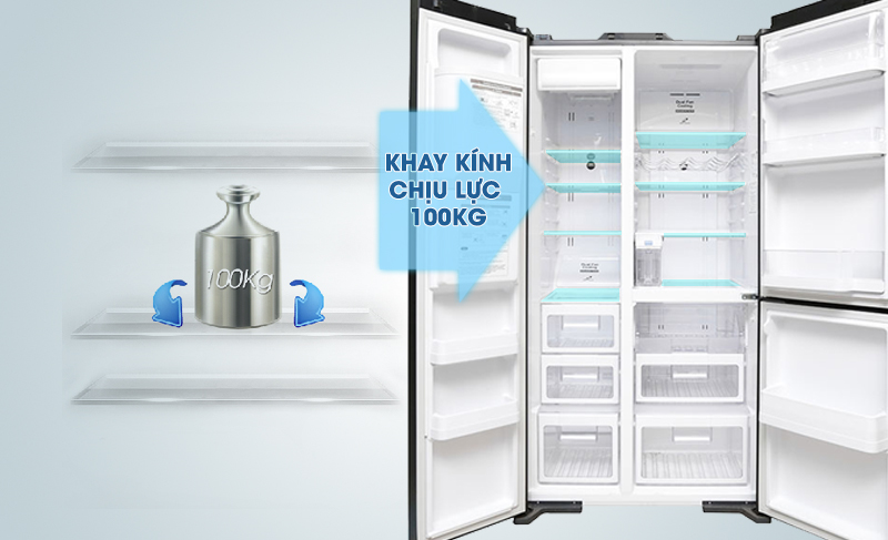 Khay kính chịu lực - Tủ lạnh Hitachi 584 lít R-M700AGPGV4X DIA