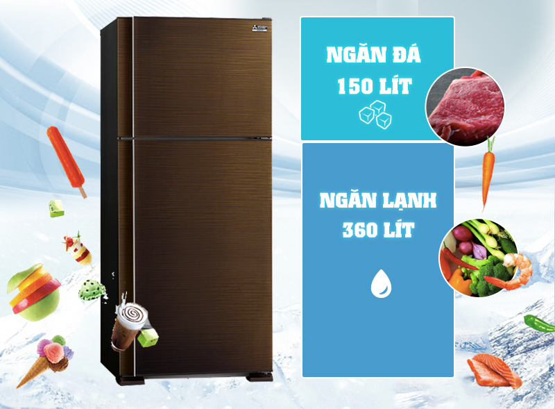 Tủ lạnh Mitsubishi Electric MR-F62EH-BRW thuộc dòng tủ ngăn đá trên với thiết kế gọn gàng Tủ lạnh Mitsubishi Electric MR-F62EH-BRW thuộc dòng tủ ngăn đá trên với thiết kế gọn gàng