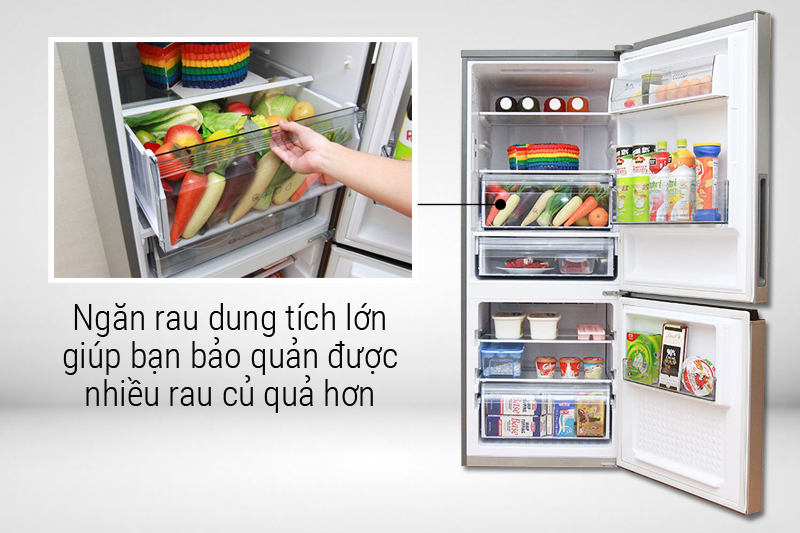 Ngăn rau quả dung tích lớn