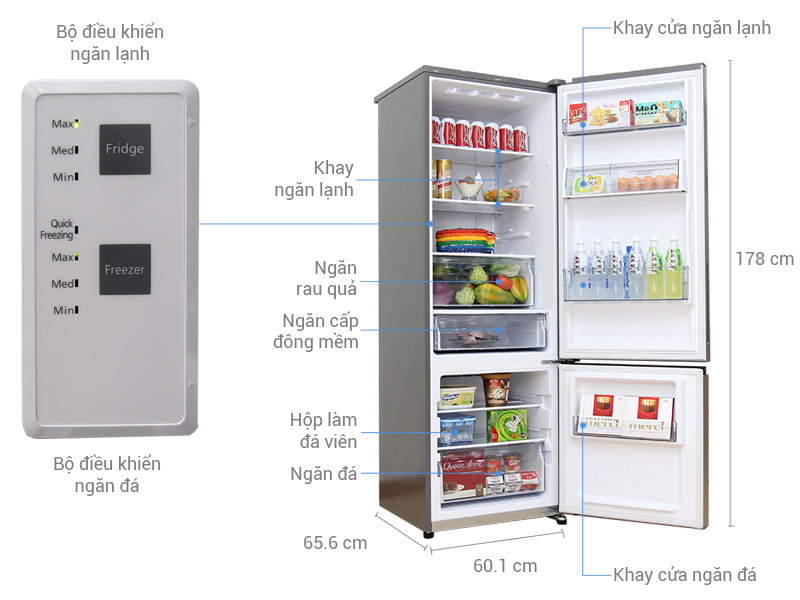 Thông số kỹ thuật Tủ lạnh Panasonic 322 lít NR-BV368QSVN