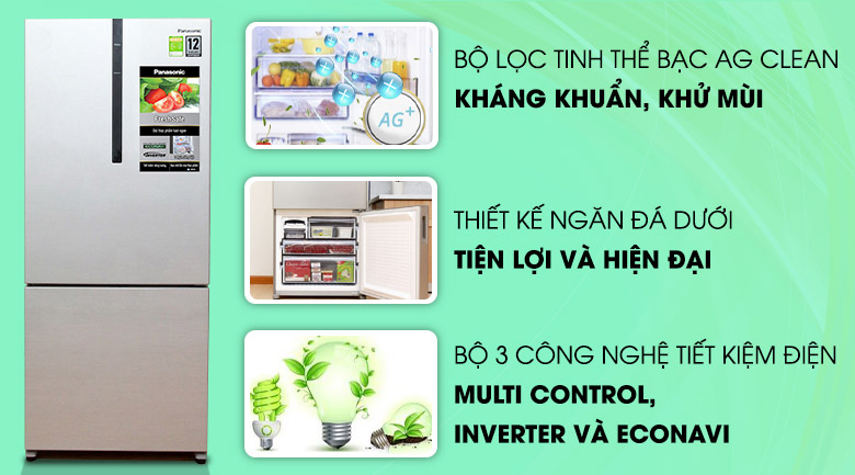 Tủ lạnh Panasonic Inverter 363 lít NR-BX418VSVN