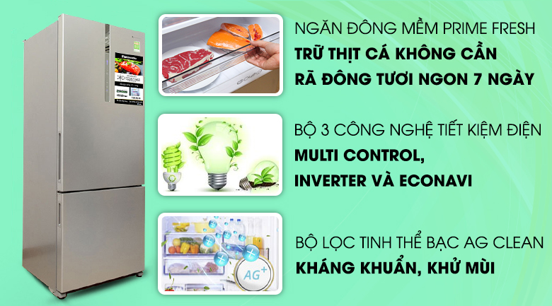 Tủ lạnh Panasonic Inverter 405 lít NR-BX468XSVN