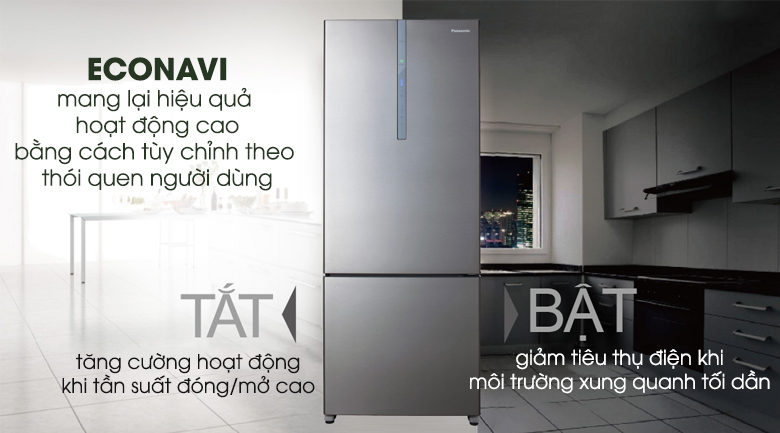 Tiết kiệm điện Econavi - Tủ lạnh Panasonic Inverter 405 lít NR-BX468XSVN Tiết kiệm điện Econavi - Tủ lạnh Panasonic Inverter 405 lít NR-BX468XSVN