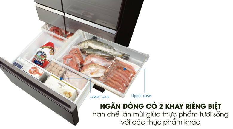 Ngăn đông 2 khay chứa - Tủ lạnh Panasonic Inverter 588 lít NR-F610GT-X2  Ngăn đông 2 khay chứa - Tủ lạnh Panasonic Inverter 588 lít NR-F610GT-X2