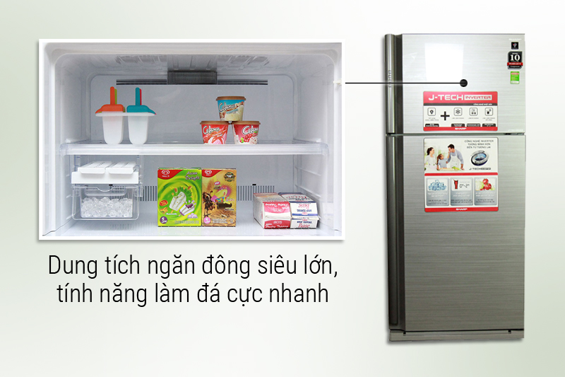 Ngăn đông lớn, làm đá nhanh