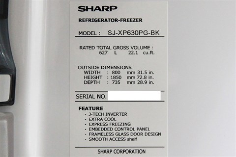 Tủ lạnh Sharp 627 lít SJ-XP630PG-BK