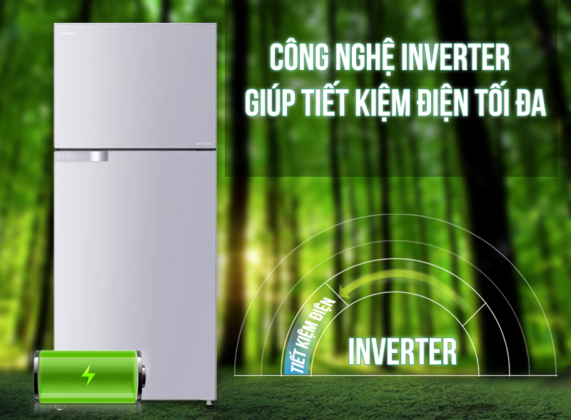 Tủ lạnh Toshiba GR-T41VUBZ LS1 có công nghệ Inverter giúp tiết kiệm điện năng hiệu quả cho nhà bạn