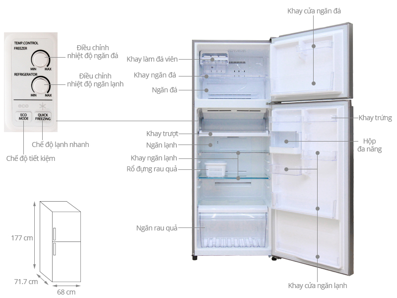 Tủ lạnh Toshiba 409 lít GR-T46VUBZ N1