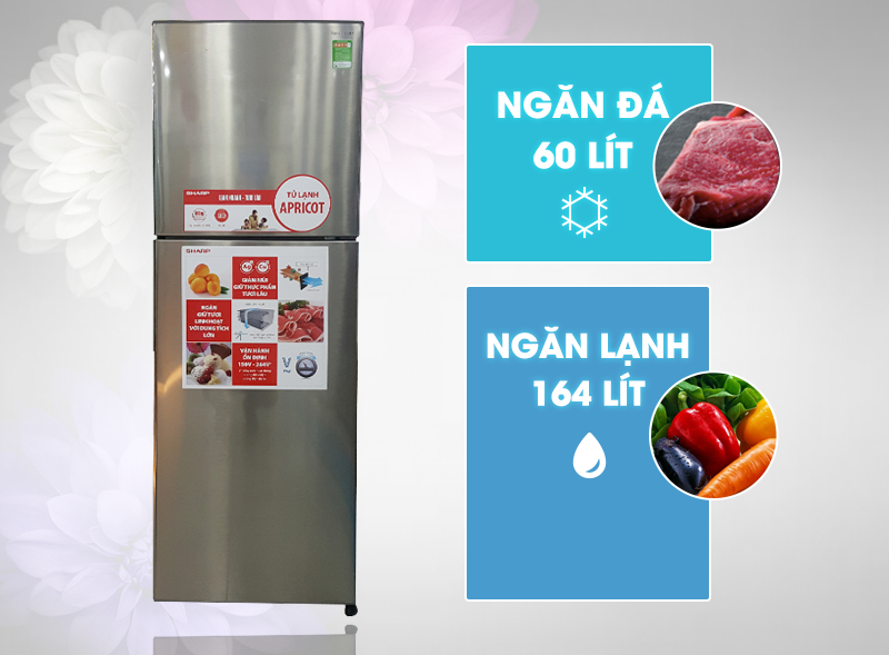 Tủ lạnh Sharp SJ-250E-SL có thiết kế sang trọng