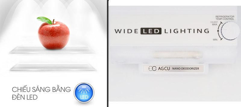 Với hệ thống đèn LED có khả năng chiếu sáng cao, chiếc tủ lạnh Sharp SJ-250E-SL sẽ giúp bạn quan sát rõ tình trạng của các thực phẩm