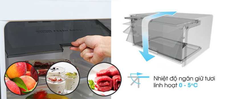 Ngăn giữ tươi của tủ lạnh Sharp SJ-250E-SL có thể được chuyển đổi thành ngăn chứa
