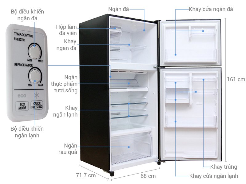 Thông số kỹ thuật Tủ lạnh Toshiba 359 lít GR-TG41VPDZ (XK1)