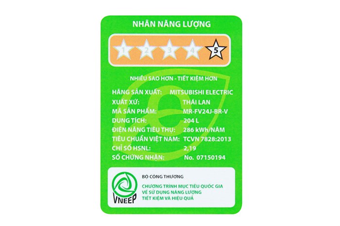 Tủ lạnh Mitsubishi Electric 204 lít MR-FV24J-BR-V Màu Nâu