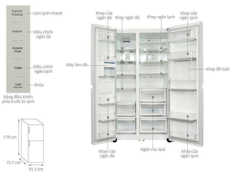 Tủ lạnh LG 629 lít GR-H267LGW