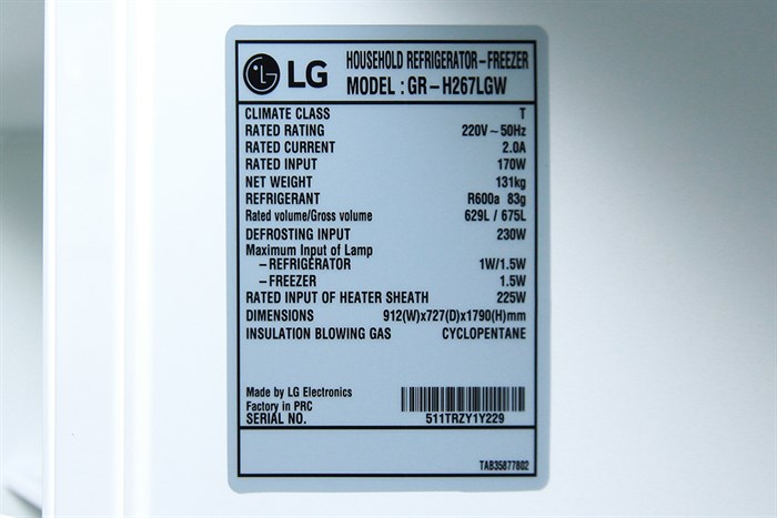Tủ lạnh LG 629 lít GR-H267LGW Màu Xám