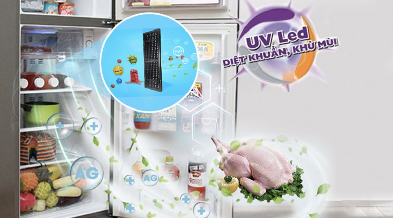Tính năng UV Led diệt khuẩn, khử mùi - Tủ lạnh Aqua 207 lít AQR-U235BN