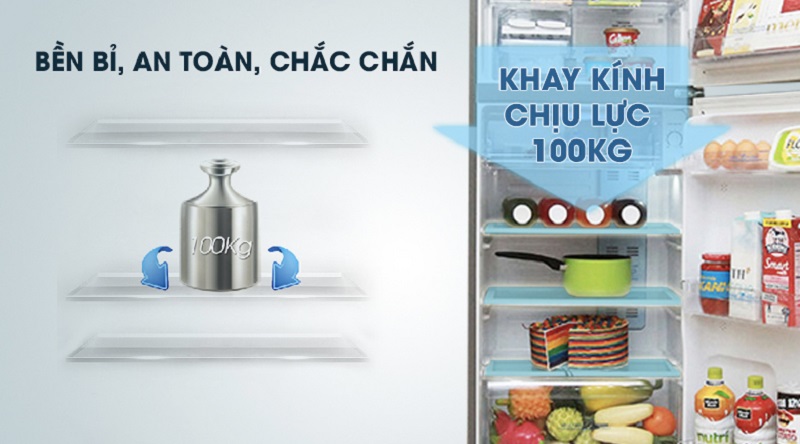 Khay kính chịu lực bền bỉ - Tủ lạnh Aqua 207 lít AQR-U235BN