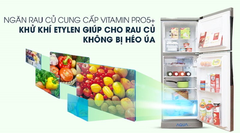 Ngăn chứa rau củ hiện đại - Tủ lạnh Aqua 186 lít AQR-U205BN