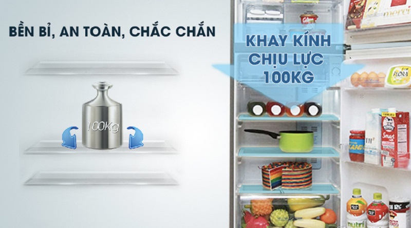 Khay kính chịu lực bền bỉ - Tủ lạnh Aqua 186 lít AQR-U205BN