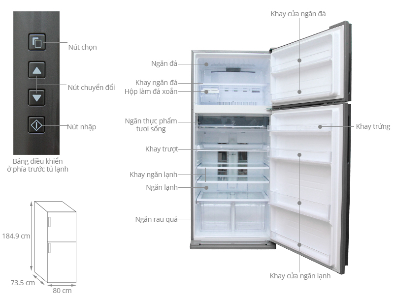Thông số kỹ thuật Tủ lạnh Sharp 627 lít SJ-XP630PG-SL