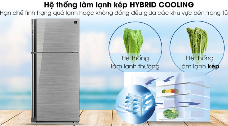 Làm lạnh tốt hơn với hệ thống Hybrid Cooling - Tủ lạnh Sharp Inverter 627 lít SJ-XP630PG-SL