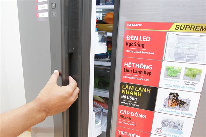 Tủ lạnh Sharp Inverter 556 lít SJ-FX630V-ST Màu Xám