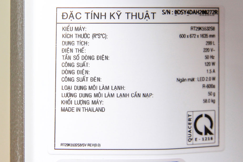 Tủ lạnh Samsung Inverter 299 lít RT29K5532S8/SV Màu Xám