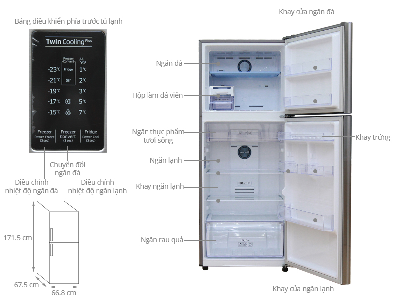 Thông số kỹ thuật Tủ lạnh Samsung 364 lít RT35K5532S8/SV