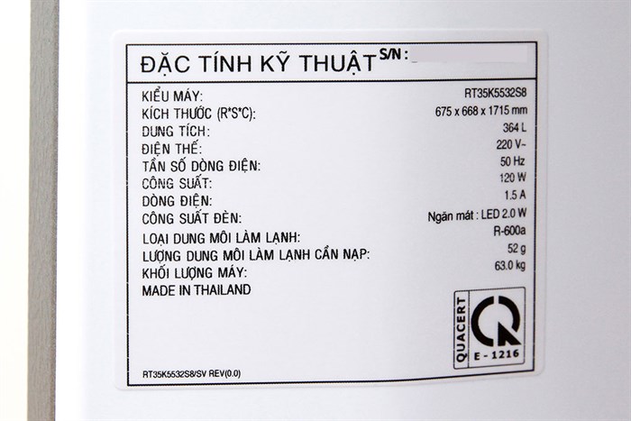 Tủ lạnh Samsung Inverter 364 lít RT35K5532S8/SV Màu Xám