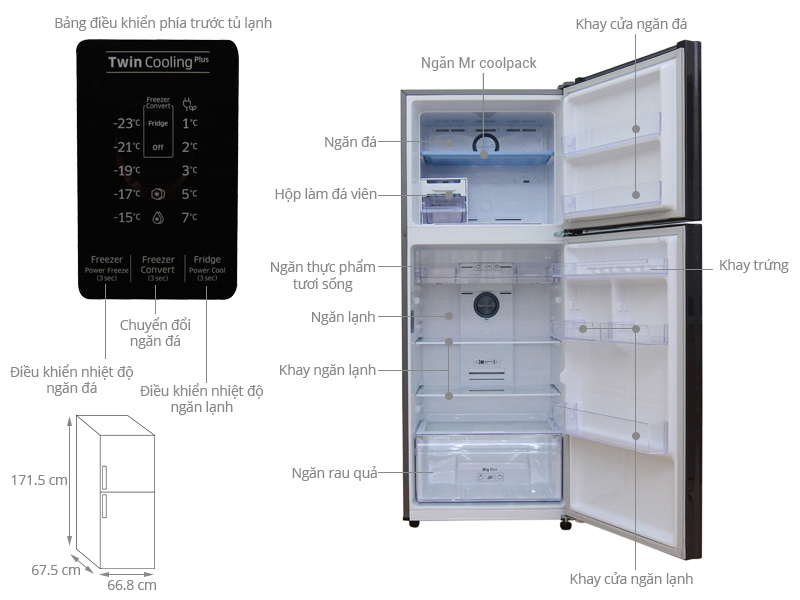 Thông số kỹ thuật Tủ lạnh Samsung 364 lít RT35K5532UT/SV