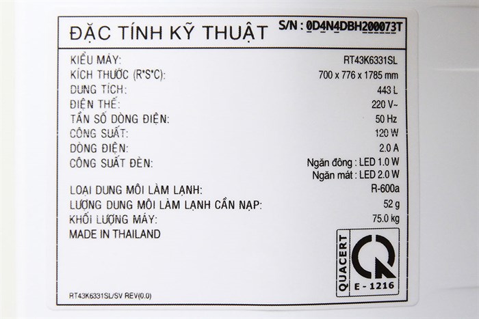 Tủ lạnh Samsung Inverter 438 lít RT43K6331SL/SV Màu Xám