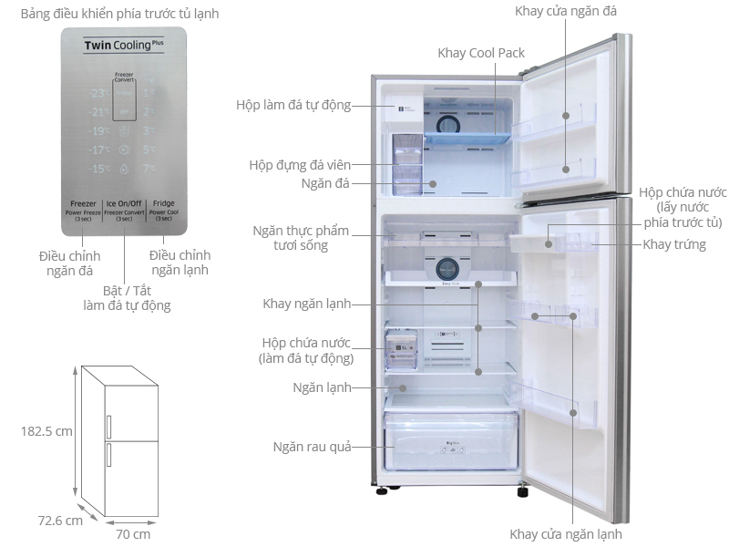 Thông số kỹ thuật Tủ lạnh Samsung Inverter 451 lít RT46K6836SL/SV