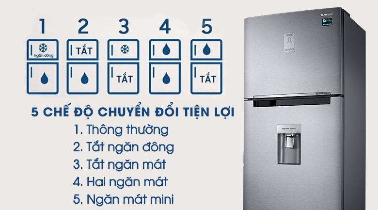 5 chế độ chuyển đổi - Tủ lạnh Samsung Inverter 451 lít RT46K6836SL/SV