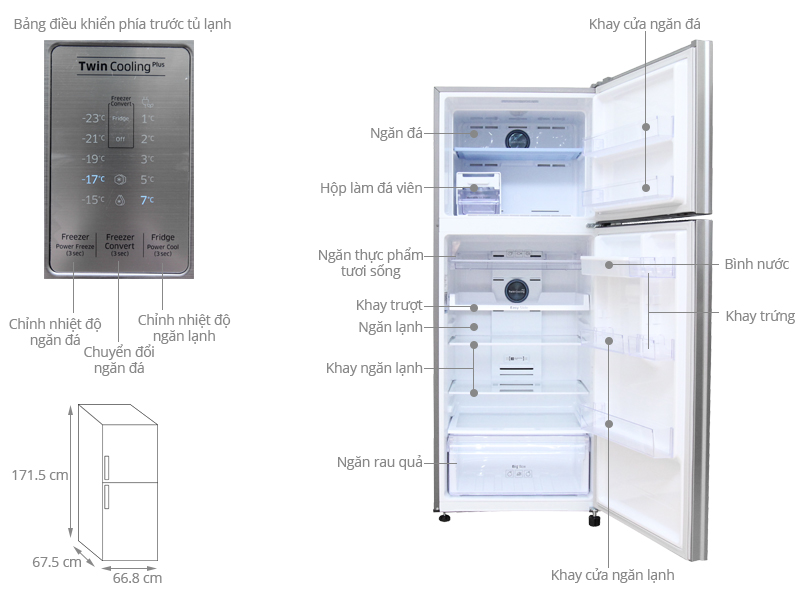 Tủ lạnh Samsung 442 lít RT43K6631SL/SV
