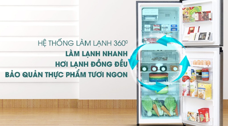 Hệ thống làm lạnh 360 độ  - Tủ lạnh Electrolux Inverter 211 lít ETB2100MG