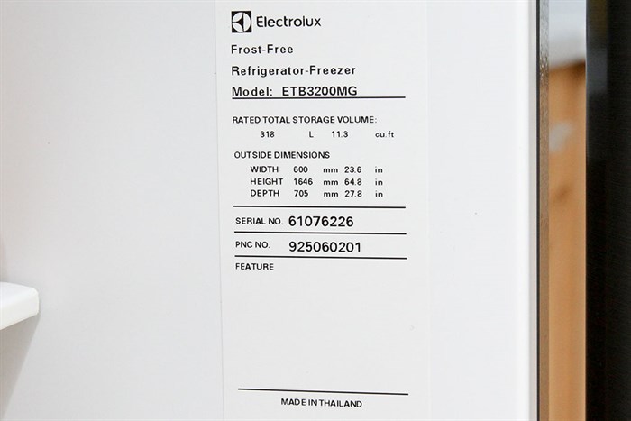 Tủ lạnh Electrolux Inverter 318 lít ETB3200MG Màu Bạc