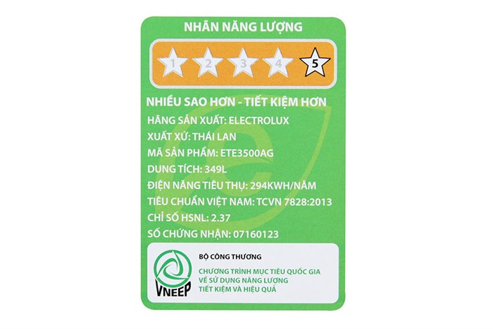 Tủ lạnh Electrolux Inverter 349 lít ETE3500AG Màu Xám